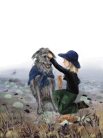 Illustration fra Slimfjorden. Elias og ulven.